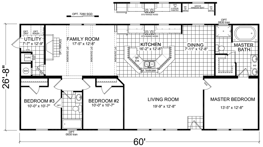 Middale Double Wide Mobile Home Floor Plan Factory